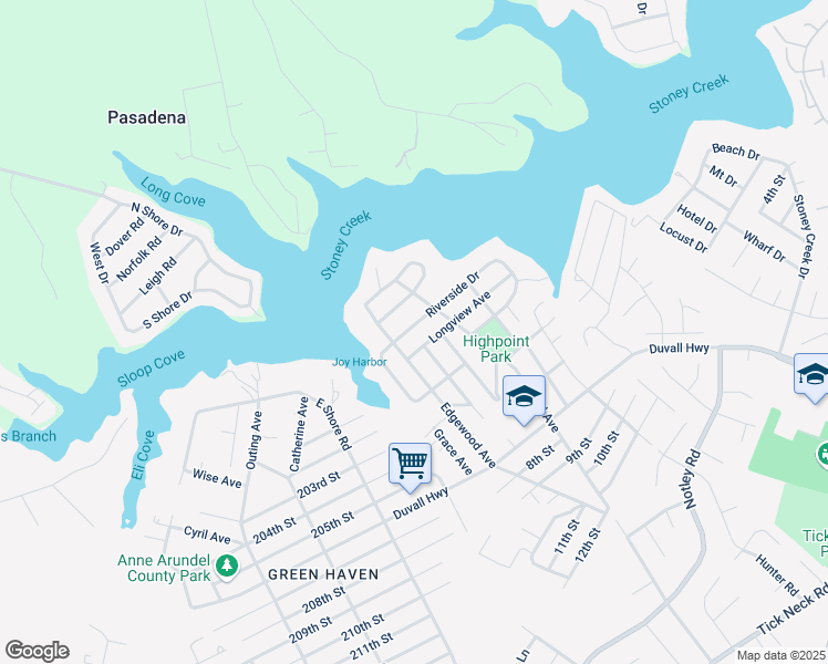 map of restaurants, bars, coffee shops, grocery stores, and more near 807 Riverside Drive in Pasadena