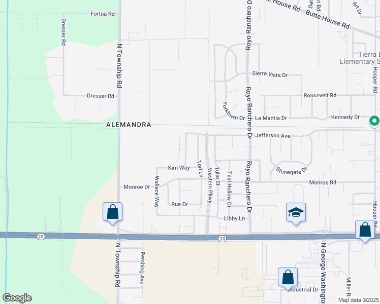 map of restaurants, bars, coffee shops, grocery stores, and more near 1433 Van Vleck Street in Yuba City
