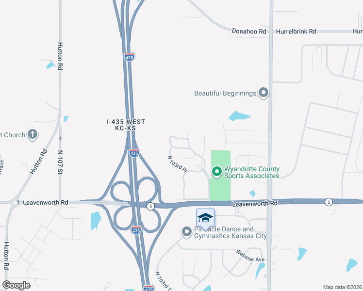 map of restaurants, bars, coffee shops, grocery stores, and more near 10348 Edith Avenue in Kansas City