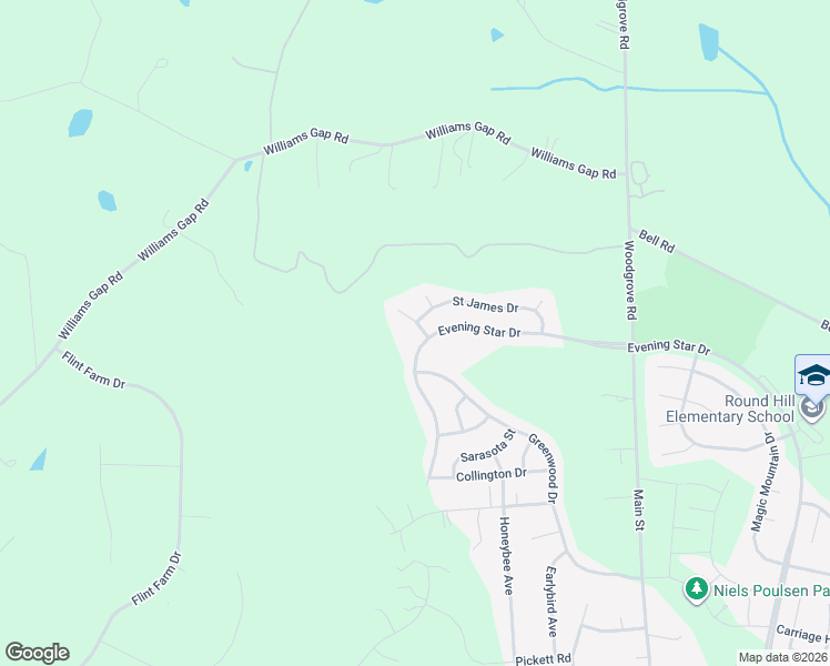 map of restaurants, bars, coffee shops, grocery stores, and more near 17005 Charlesbourg Place in Round Hill