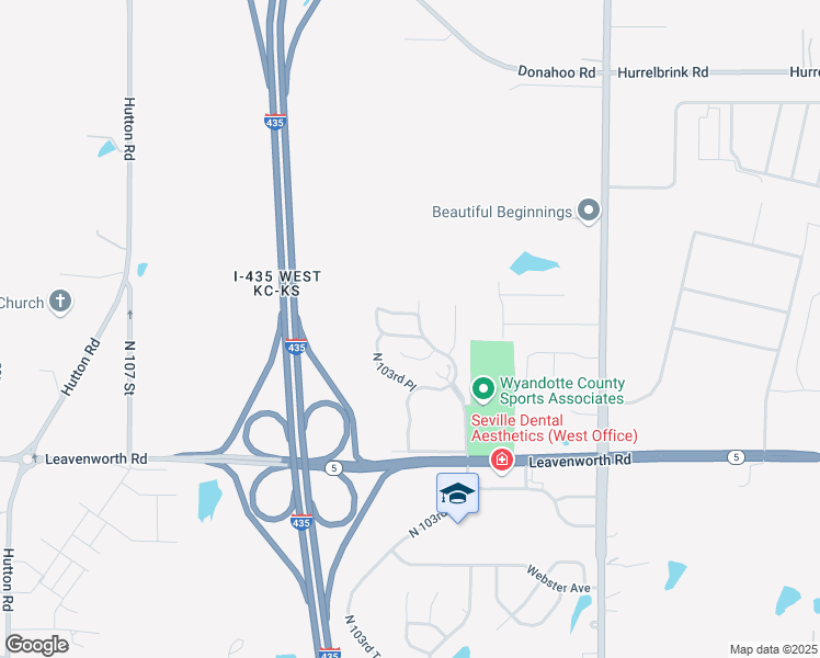map of restaurants, bars, coffee shops, grocery stores, and more near 10338 Edith Avenue in Kansas City