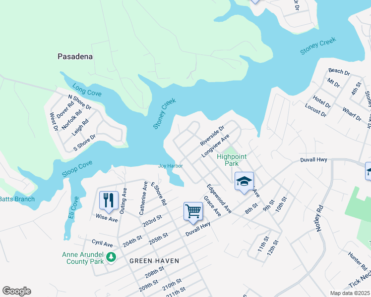 map of restaurants, bars, coffee shops, grocery stores, and more near 899 Alfred Drive in Pasadena
