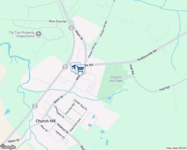 map of restaurants, bars, coffee shops, grocery stores, and more near 548 Pond Way in Church Hill