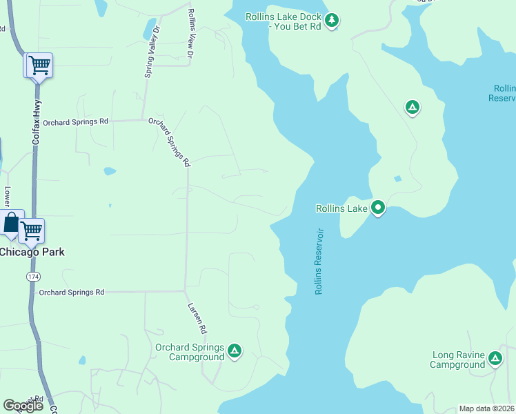 map of restaurants, bars, coffee shops, grocery stores, and more near 15500 Marina Drive in Grass Valley