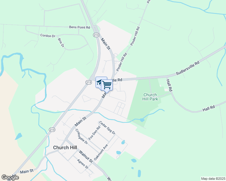 map of restaurants, bars, coffee shops, grocery stores, and more near 502 The Pond Way in Church Hill