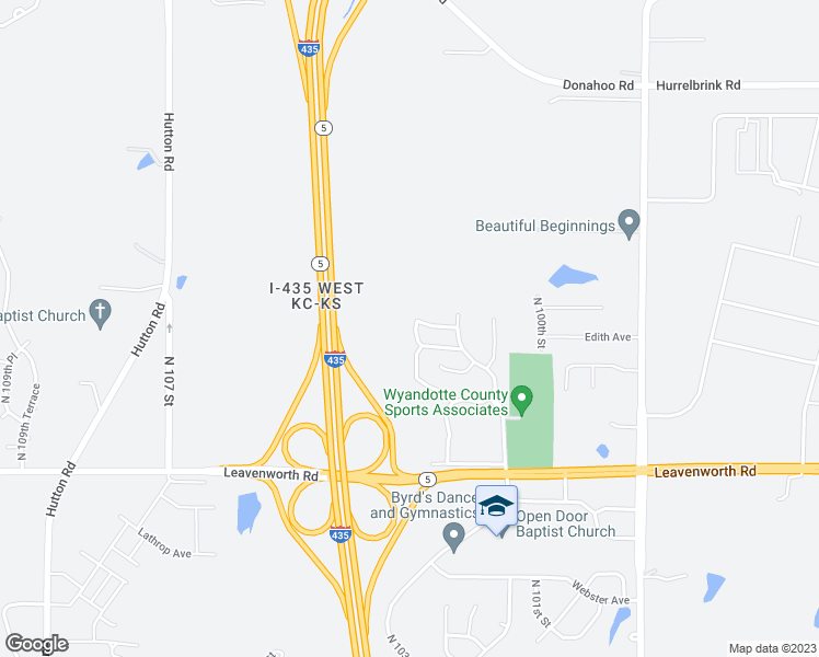 map of restaurants, bars, coffee shops, grocery stores, and more near 3312 North 103rd Place in Kansas City