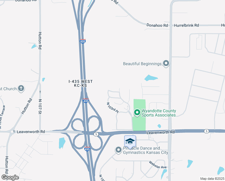 map of restaurants, bars, coffee shops, grocery stores, and more near 10348 Edith Avenue in Kansas City