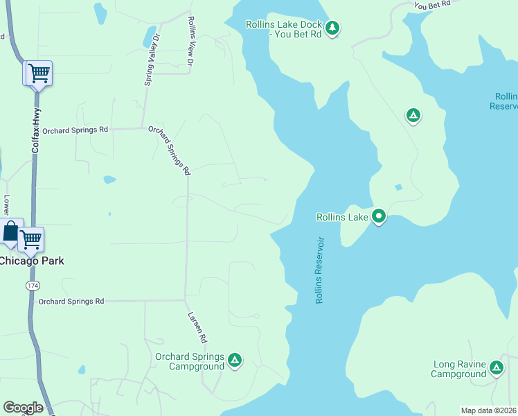 map of restaurants, bars, coffee shops, grocery stores, and more near 15500 Marina Drive in Grass Valley