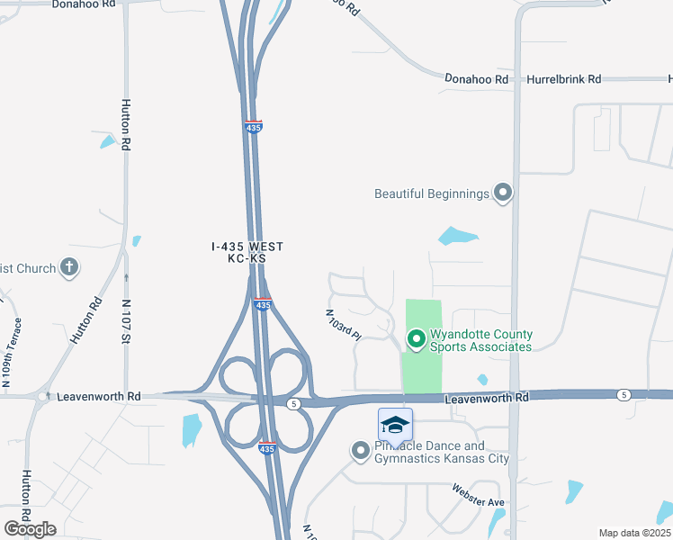 map of restaurants, bars, coffee shops, grocery stores, and more near 10360 Sloan Avenue in Kansas City