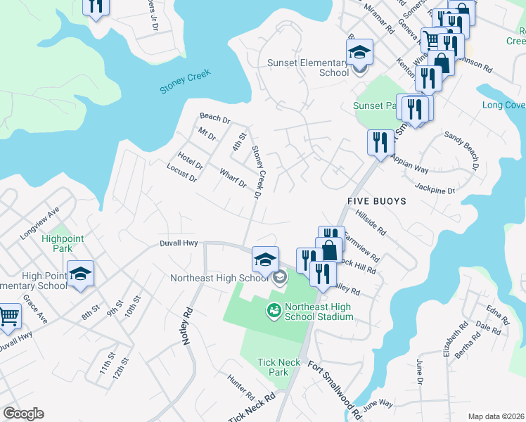 map of restaurants, bars, coffee shops, grocery stores, and more near 1242 Holmespun Drive in Pasadena
