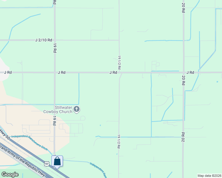map of restaurants, bars, coffee shops, grocery stores, and more near 1941 J Road in Fruita