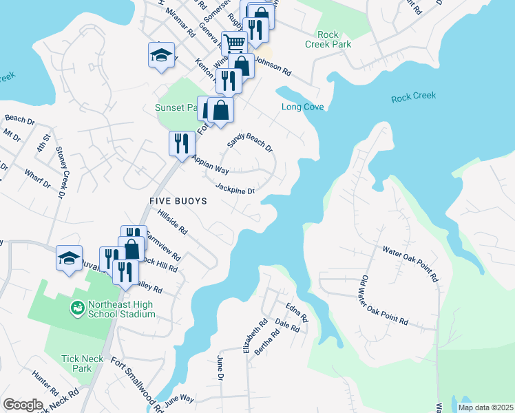 map of restaurants, bars, coffee shops, grocery stores, and more near 124 Club Road in Pasadena