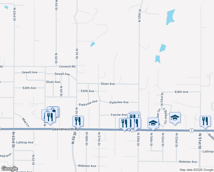 map of restaurants, bars, coffee shops, grocery stores, and more near 5644 Sloan Avenue in Kansas City