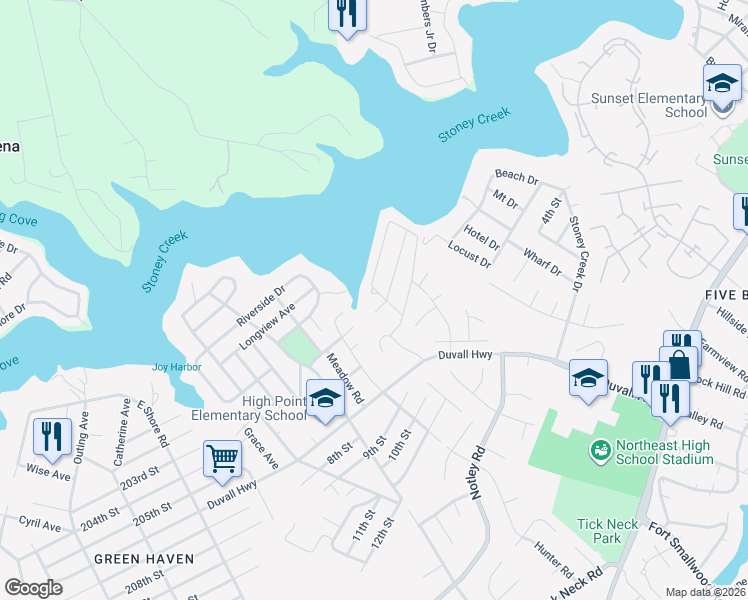 map of restaurants, bars, coffee shops, grocery stores, and more near 7686 Briar Lane in Pasadena