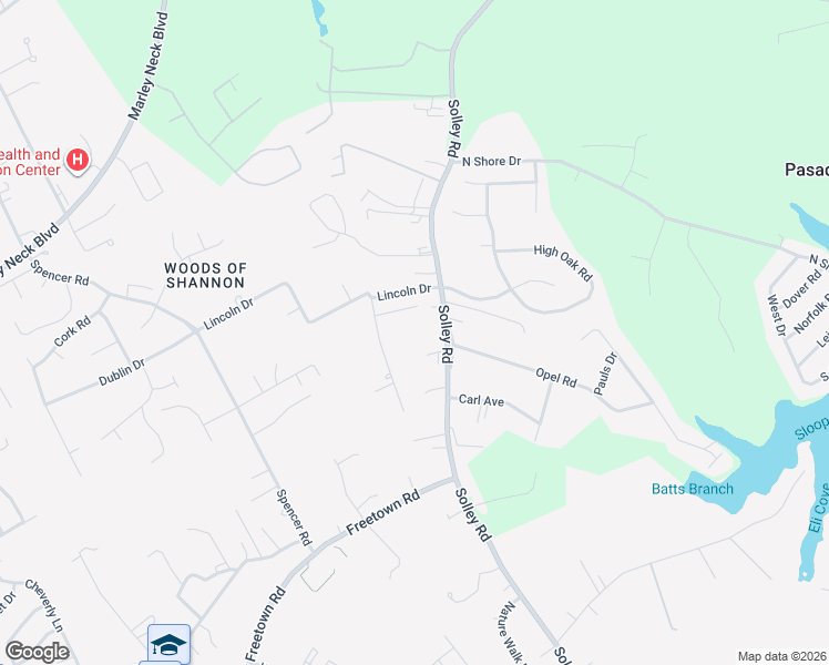 map of restaurants, bars, coffee shops, grocery stores, and more near 7994A Solley Road in Glen Burnie