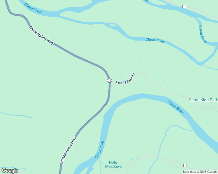 map of restaurants, bars, coffee shops, grocery stores, and more near Cheat Valley Highway in Parsons