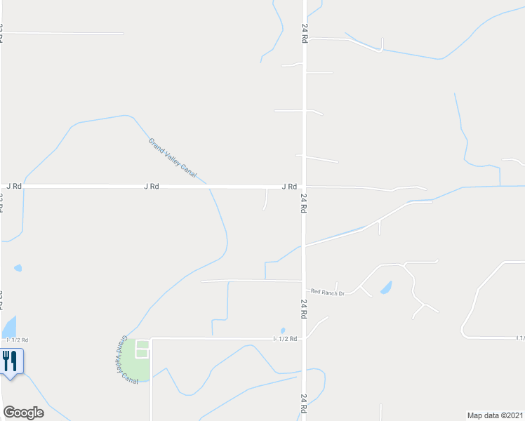 map of restaurants, bars, coffee shops, grocery stores, and more near 2377 J Road in Grand Junction