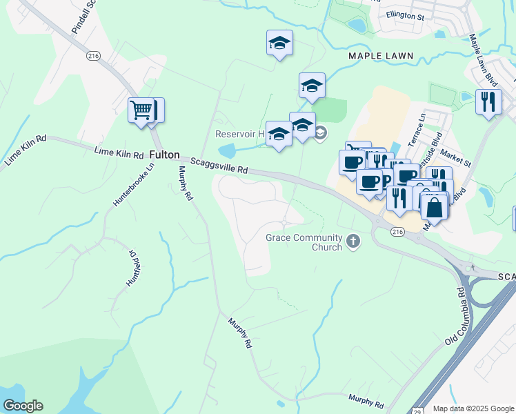 map of restaurants, bars, coffee shops, grocery stores, and more near 11035 Martha Way in Fulton