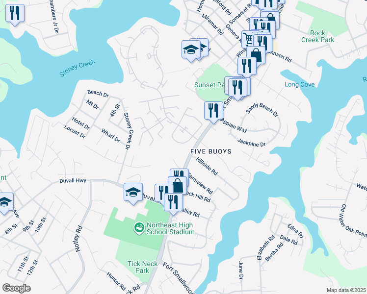 map of restaurants, bars, coffee shops, grocery stores, and more near 1200 Annis Squam Harbour in Pasadena