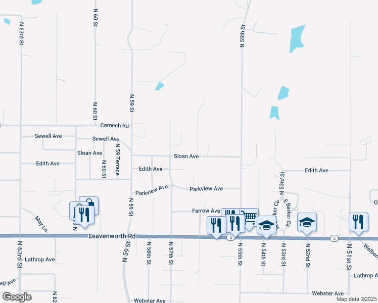 map of restaurants, bars, coffee shops, grocery stores, and more near 5644 Sloan Avenue in Kansas City