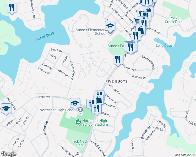 map of restaurants, bars, coffee shops, grocery stores, and more near 1186 Annis Squam Harbour in Pasadena