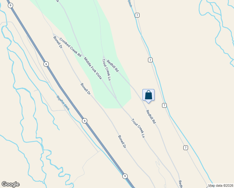 map of restaurants, bars, coffee shops, grocery stores, and more near 12 Trout Creek Lane in Fairplay