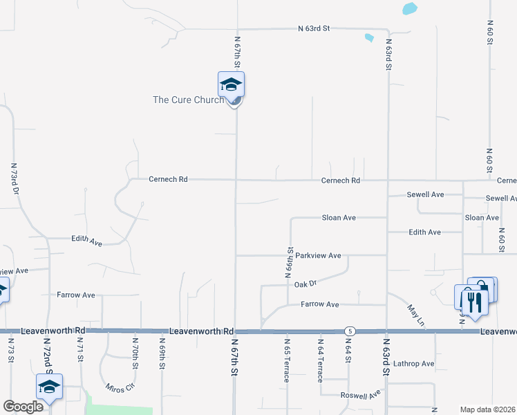 map of restaurants, bars, coffee shops, grocery stores, and more near 6619 Sewell Avenue in Kansas City