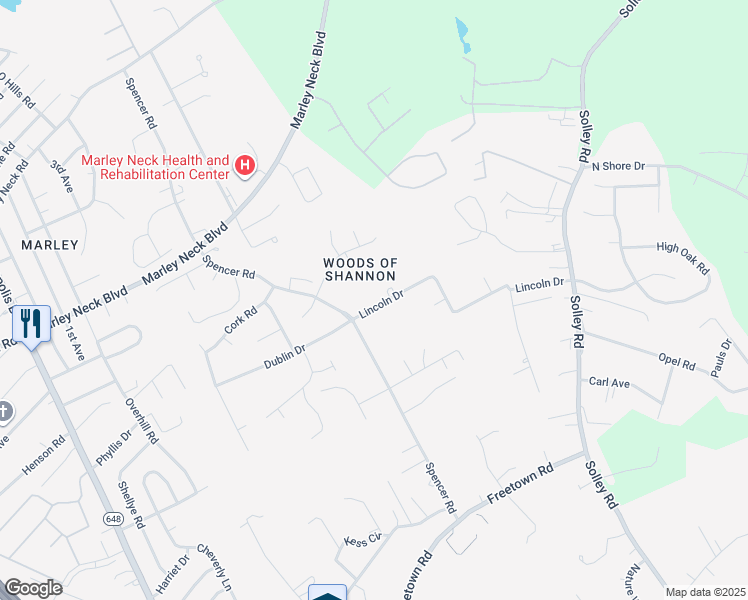 map of restaurants, bars, coffee shops, grocery stores, and more near 420 Lincoln Drive in Glen Burnie