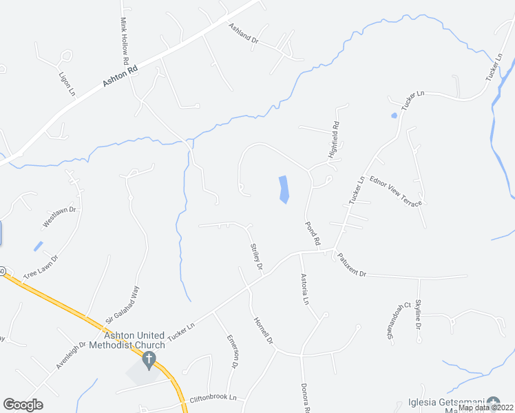 map of restaurants, bars, coffee shops, grocery stores, and more near in Ashton-Sandy Spring
