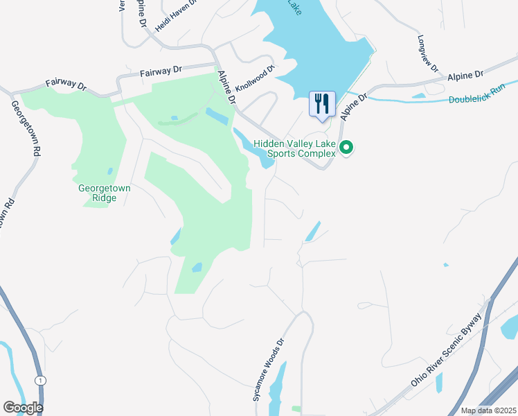 map of restaurants, bars, coffee shops, grocery stores, and more near 19187 Hampton Drive in Lawrenceburg