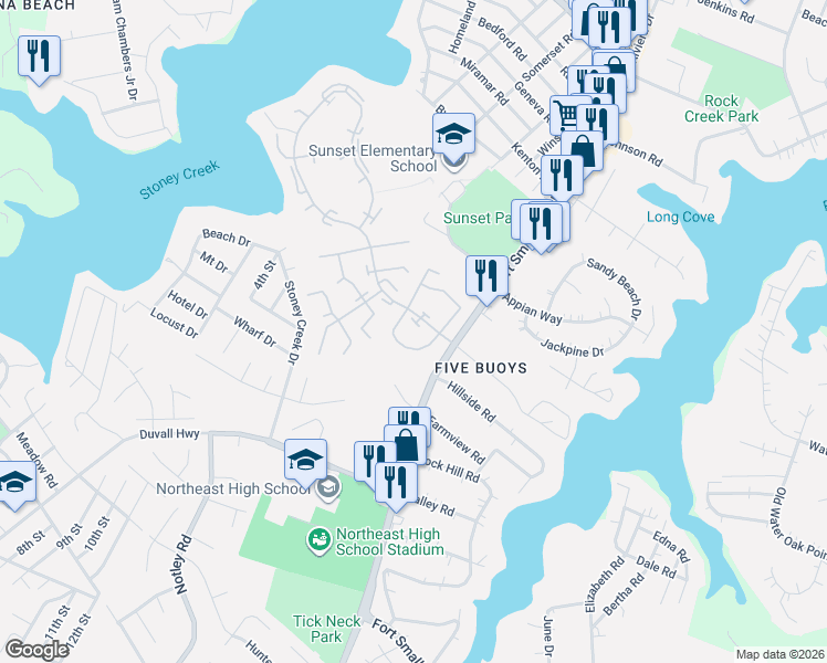 map of restaurants, bars, coffee shops, grocery stores, and more near 1197 Annis Squam Harbour in Pasadena