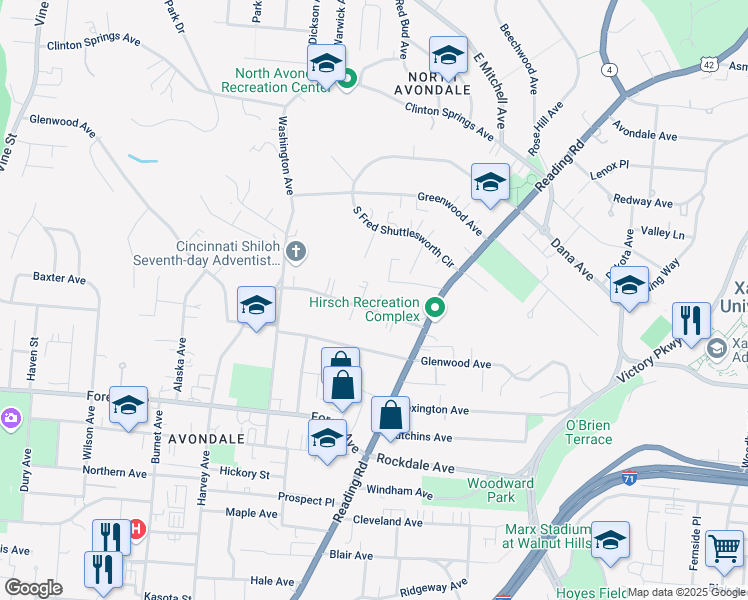 map of restaurants, bars, coffee shops, grocery stores, and more near 700 Chalfonte Place in Cincinnati