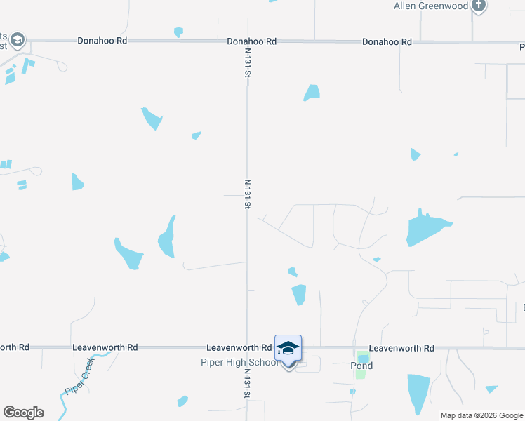 map of restaurants, bars, coffee shops, grocery stores, and more near 3443 North 131 Street in Kansas City