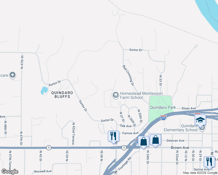 map of restaurants, bars, coffee shops, grocery stores, and more near 3508 North 39th Street in Kansas City