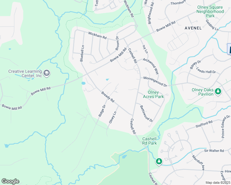 map of restaurants, bars, coffee shops, grocery stores, and more near 4807 Bready Road in Rockville