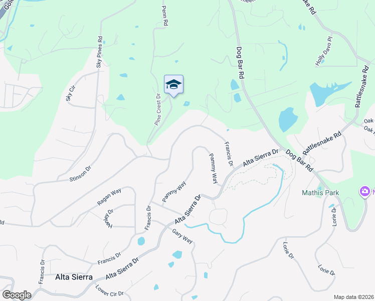 map of restaurants, bars, coffee shops, grocery stores, and more near 14880 Pammy Way in Grass Valley