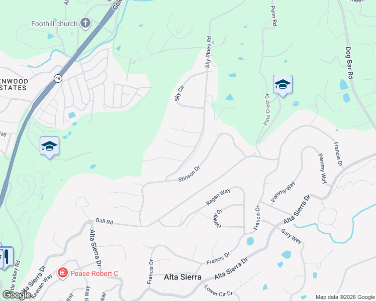 map of restaurants, bars, coffee shops, grocery stores, and more near 11229 Crotty Court in Grass Valley