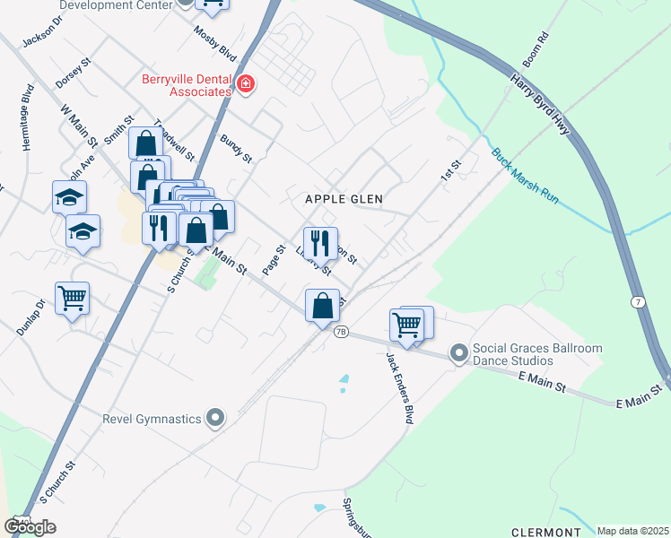 map of restaurants, bars, coffee shops, grocery stores, and more near 940 Retreat Road in Bluemont