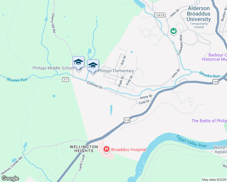 map of restaurants, bars, coffee shops, grocery stores, and more near Delany Street in Philippi