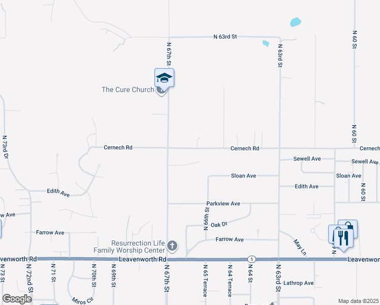 map of restaurants, bars, coffee shops, grocery stores, and more near 6623 Cernech Road in Kansas City