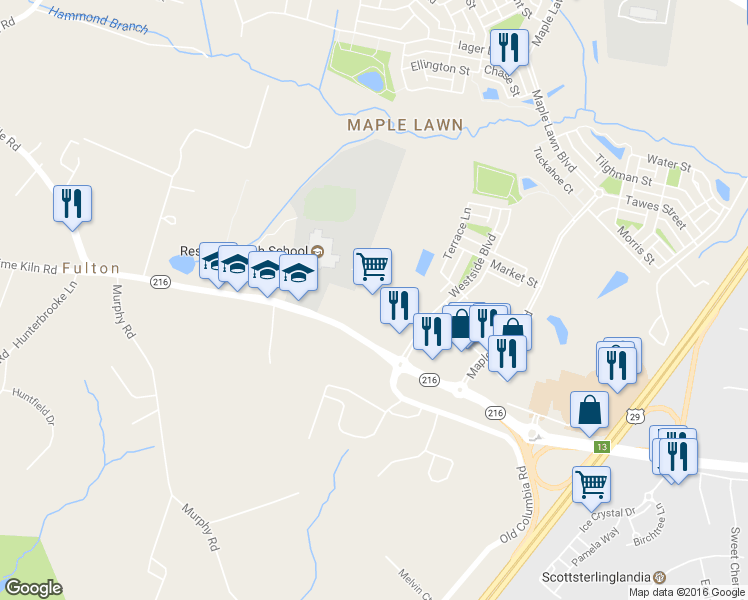 map of restaurants, bars, coffee shops, grocery stores, and more near 8180 Westside Blvd in Fulton