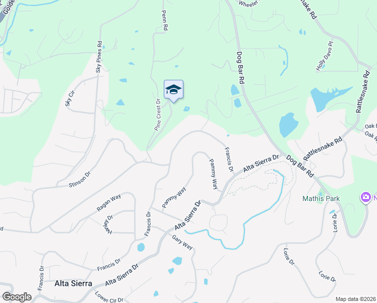 map of restaurants, bars, coffee shops, grocery stores, and more near 14880 Pammy Way in Grass Valley