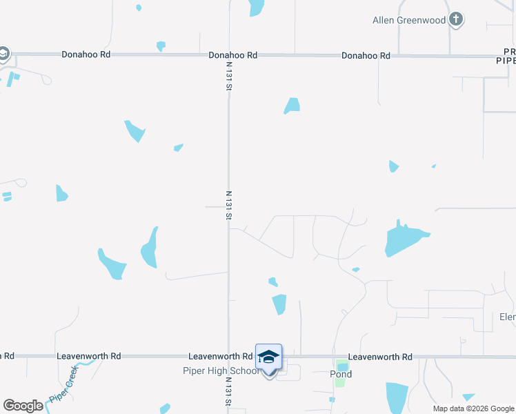map of restaurants, bars, coffee shops, grocery stores, and more near 3443 North 131 Street in Kansas City
