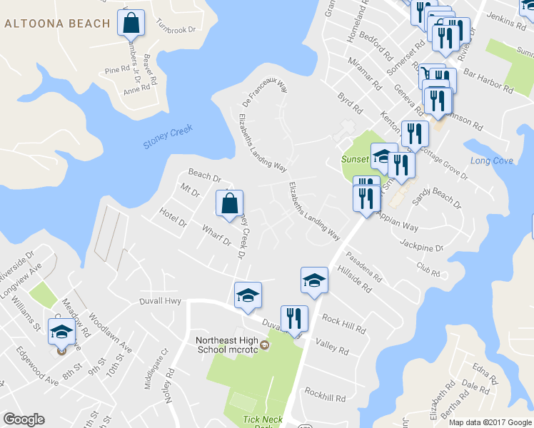 map of restaurants, bars, coffee shops, grocery stores, and more near 1036 Cape Splitt Harbour in Pasadena