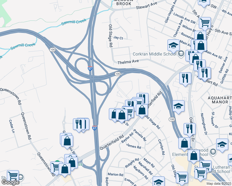map of restaurants, bars, coffee shops, grocery stores, and more near 1002 Wisdom Court in Glen Burnie