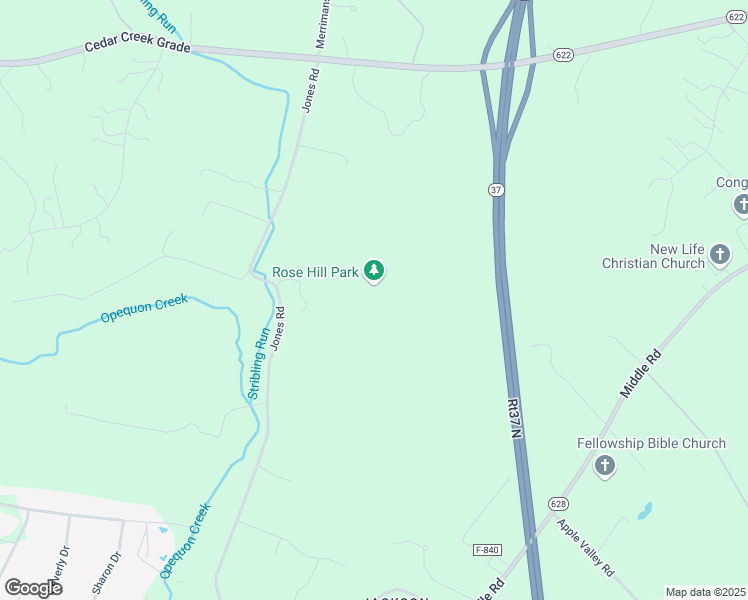 map of restaurants, bars, coffee shops, grocery stores, and more near 1985 Jones Road in Winchester