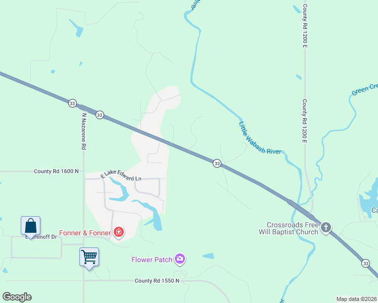 map of restaurants, bars, coffee shops, grocery stores, and more near 15800 Leprechaun Lane in Effingham