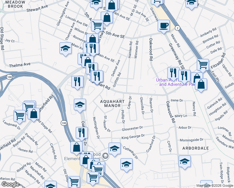 map of restaurants, bars, coffee shops, grocery stores, and more near 1000 Linda Lee Drive in Glen Burnie