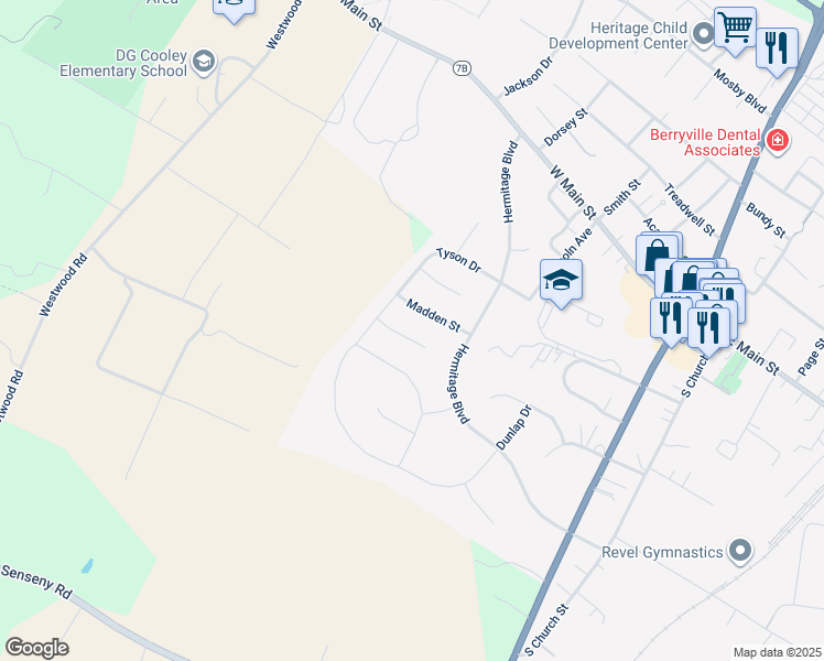 map of restaurants, bars, coffee shops, grocery stores, and more near 4150 Harry Byrd Highway in Berryville