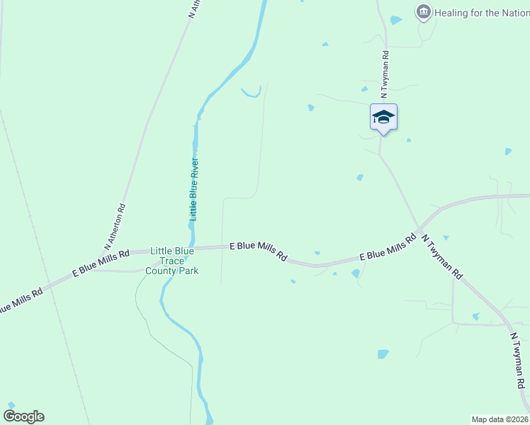 map of restaurants, bars, coffee shops, grocery stores, and more near 2801 North Lentz Road in Independence